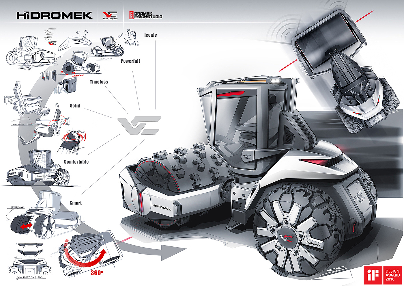 If Award，Domineering，Road compactor，Construction site tools，industrial design，